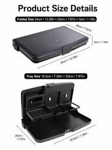Bandeja para Encosto de Assento de Carro, Bandeja para Assento Traseiro, Assento Traseiro, Mesa Dobrável de Carro, Suporte para Smartphone, Porta-Copos, Acessórios Universais para Carro, Grande Capacidade, Fácil Instalação, À Prova d'Água, Resistente a Manchas, Resistente a Arranhões, Caixa de Armazenamento para Assento do Passageiro, Multifuncional, Bolsa de Armazenamento para Encosto de Assento, Itens Convenientes, Economiza Espaço - A - Visão 3