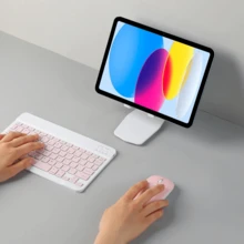Teclado inalámbrico recargable ultra delgado, compatible con iPad, iPad Pro, iPad Mini, iPad Air, y compatible con iOS, Android y Windows, una sola carga puede usarse durante 30 días, teclado inalámbrico de 10 pulgadas - Ver 9