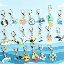 20pcs Ocean Travel Keychain Set, Fun Ocean Theme Keychains, Perfect For Beach Vacation, Birthday Party, Wedding, Graduation Ceremony And School Opening, Friendship Gift. - Multicolor - View 1