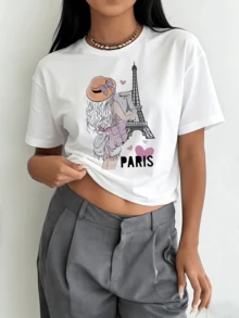Women T-Shirts - [White] - View 1