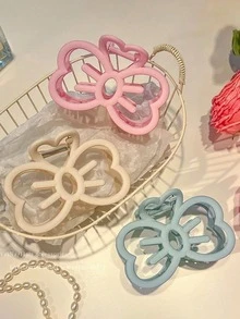 1/3pcs Cute Bow Hair Clips For Women, Minimalist Shark Claw Clips For Updo Hairstyles, Suitable For Thick Hair - Multicolor - View 2