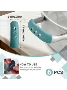 4/6-Piece Silicone Handle Covers For Cast Iron Frying Pans. Heat-Resistant And Non-Slip, Effectively Protecting The Pan Handle From Burns. Durable And Suitable For Everyday Kitchen Cooking. - View 5