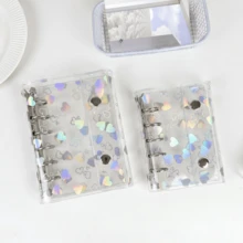 A5/A6/A7/M5 彩色愛心圖案活頁本，便攜式活頁本，A5貼紙收藏本，替換內頁，相簿，貼紙本，儲蓄本，日記本，筆記本，K-POP偶像收藏本；適用於辦公用品和學校用品 - 愛心軟殼活頁冊 - 查看 7