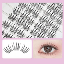 60 Pcs Natural False Lashes,7-9 Mm Short A-Shaped,Ace Girl Group Style,10 Rows Packaging,Large Capacity,Beauty Makeup Essentials - View 6