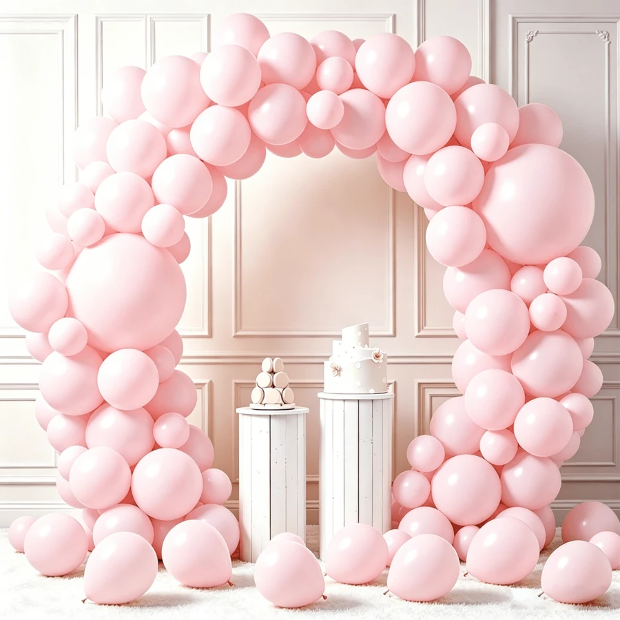10/55/120pcs Light Pink Balloons In Different Sizes 18/12/10/5 Inch Balloon Balloon Garland Arch Kit, Suitable For Weddings, Birthdays,Gender Reveal, Graduations,
