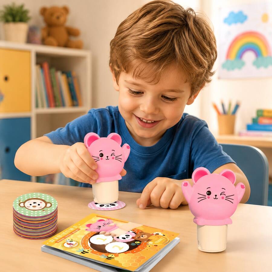 Cute Animal Sticker Stamp Machine, Panda/Frog/Cat/Monkey, Children's DIY Sticker Maker, Cultivate Creativity And Motor Skills, Ideal Gift For Birthday, Holiday, Christmas, Easter, Halloween, Thanksgiving, New Year, Back To School
