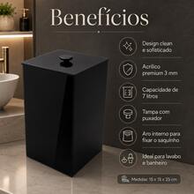 Luxury Acrylic Trash Can 3mm - màu đen - Xem 3