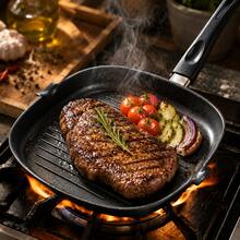 OneBag Non Stick Cast Iron Griddle Frying Pan Grill Non-Stick Skillet Cooking Fry Square Steak - View 3