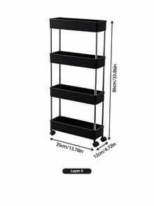 1 pieza Carrito de utilidad práctico móvil de 3/4 niveles, estante de almacenamiento con partición móvil, adecuado para cocina, baño, sala de estar, estante de almacenamiento delgado - Multicolor - Ver 14