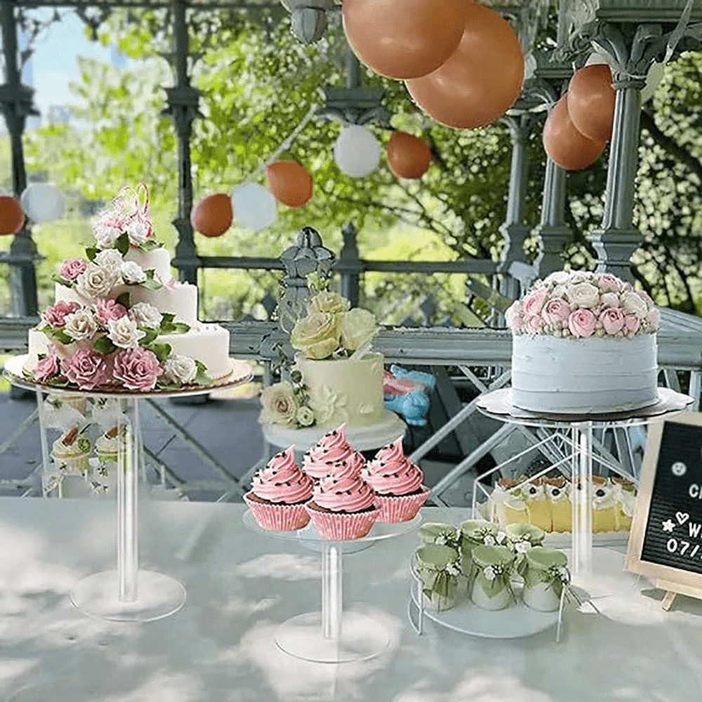 Transparent Acrylic Detachable Wedding Celebration Birthday Cake Stand Wedding Dessert Display Rack