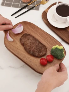 1pc Rosewood Creative Baseball Bat Shaped Cutting Board, Bread Board, Pizza Board, Sushi Board, Fruit Chopping Board, Asymmetric Double-Sided Chopping Board, Fruit Tray, Snack Tray, Tableware Tray, Dining Table Decor Tray, Halloween Christmas Decor Plate, Halloween Gift - Multiple Specifications - View 9