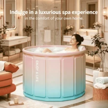 Large Portable Foldable Bathtub, Multi-Layer Thick Insulated Tub For Adults, No Installation Required - Multicolor - View 2