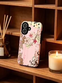 Retro Floral Aesthetics 2-In-1 Thick Phone Case – Elegant Flower, Musical Note, And Butterfly Pattern Protective Case. Suitable For Compatible Phones: 17, 17air, 16, 15, 14, 13, 12, 11, PRO MAX, X, XS, PLUS, And As Well As Galaxy S21/22/23/24/25 Ultra/FE+, NOTE20 Ultra, A71/56/55/54/53/52/36/34/26/25/23/16/15/14/13/06. It's A Thoughtful Birthday Gift For Girlfriends, Boyfriends, And Friends. - Nhiều màu - Xem 4