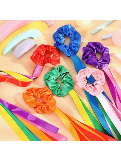 Rainbow Ribbon Sticks, Elastic Dance Wands Suitable For Music Classes, Christmas And Valentine's Day Rhythm Tassel Dance Props Gifts, Multicolor Handheld Dance Bracelets, Gymnastics And Dance Ribbons