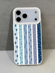 1pc Minimalist Multi-Color Striped & Floral Pattern Personalized TPU Shockproof Full Coverage Phone Case, Compatible With Apple 17, 16, 15, 14, 13, 12, 11 Pro Max, Air, And Series - Multicolor - View 2