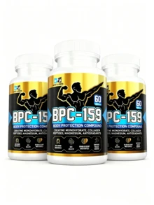BPC-159 Peptide Capsules- BPC-157 Blend With Creatine Monohydrate, Collagen Peptides & Magnesium Gluten Free |   60 Capsules - 3-pCS - View 6