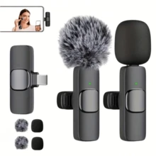 Professional Wireless Lavalier Microphone, Plug And Play, Intelligent Noise Reduction, Omnidirectional Condenser, With Windscreen, Professional Equipment, Suitable For Smartphones, Suitable For Video Recording, Teaching, Interview, Podcast/Vlog, Etc., Wireless Omnidirectional Condenser Recording Microphone, Wireless Microphone | Omnidirectional Pickup | Portable Wireless Microphone | Phone Microphone, Battery 60mAh - View 3