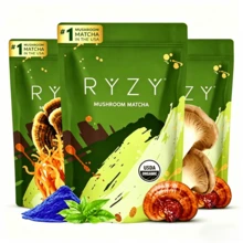 RYZY Matcha Starter Bundle – 6-Mushroom Superblend With Organic Ceremonial Matcha For Mental Clarity, Immunity & Radiance | 60 Servings - 3 chiếc - Xem 1