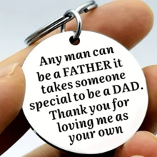 1pc Stepdad Gift Keychain, Any Man Can Be A Father It Takes Someone Special To Be A Dad Stainless Steel Keyring, Bonus Dad Present For Father's Day, Birthday, Christmas, Adoption Gift, Thank You Gift From Son Daughter, Durable Engraved, Gift Ideas - A - View 2