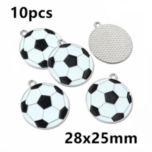 10pcs Soccer Football Charms Enamel Sport Pendants For Necklace Bracelet Earrings DIY Jewelry Making Accessories Findings - Football - View 12