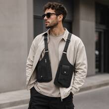 Multifunctional Tactical Chest Bag: Cross-Strap Design, Hands-Free, Combining Functionality And Fashion - Black - View 1