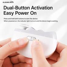 GANLAIX 多功能电动指甲钳，二合一指甲修剪器和抛光器，400mAh 可充电 Type-C 电池，两档速度控制，LED 照明灯，指甲碎屑收集器，便携易用 - 彩色 - 查看 6