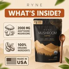 Mushroom Coffee With 6 Powerful Mushrooms USDA Organic Drink Mix 30 Servings 180g Focus Energy Immunity Support #1 Mushroom Coffee In The USA Dietary Supplement - 1 túi - Xem 5