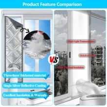 1pc Insulated Portable Air Conditioner Window Seal Kit With Reflective Silver Coating And Gray Oxford Fabric, Adjustable AC Exhaust Hose Window Seal Suitable For Sliding Windows - Thickened Aluminum Foil Ring Cotton - View 6