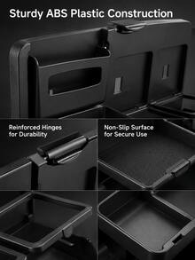 Bandeja para Encosto de Assento de Carro, Bandeja para Assento Traseiro, Assento Traseiro, Mesa Dobrável de Carro, Suporte para Smartphone, Porta-Copos, Acessórios Universais para Carro, Grande Capacidade, Fácil Instalação, À Prova d'Água, Resistente a Manchas, Resistente a Arranhões, Caixa de Armazenamento para Assento do Passageiro, Multifuncional, Bolsa de Armazenamento para Encosto de Assento, Itens Convenientes, Economiza Espaço - A - Visão 4
