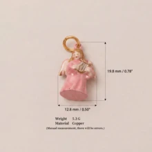 1件奶油色混搭吊墜，卡通高端風格，琺瑯滴釉工藝，14K鍍金，銅材質，專為日常小派對和家庭聚會設計，可愛珠寶，日常迷人珠寶，飾品，珠寶製作吊墜，高端珠寶 - 彩色 - 查看 8
