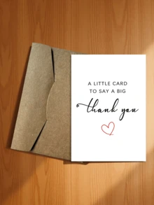 1pc Universal Thank You Card With White Envelope - "Simple Words, Endless Gratitude" | 4.7*6.7 Inches | Suitable For Family/Colleagues/Teachers/Friends, Minimalist Practical Design, Appropriate Size - A - View 18