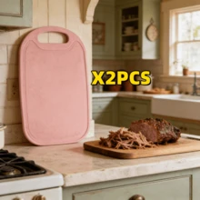 1/2pcs Pink Plastic Cutting Board With Built-In Handle, Lightweight Kitchen Chopping Board, Easy To Carry, Convenient For Daily Use, Hangable, Suitable For Preparing Fruits, Vegetables And Fast Food - View 7