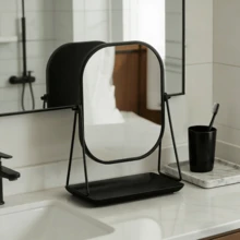 1pc Minimalist Freestanding Makeup Mirror, Home/Dorm Vanity Mirror - Multicolor - View 3