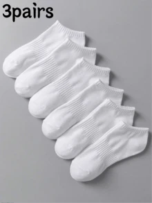 6 Pares de Meias Brancas Finas Casuais, Respiráveis e Confortáveis para o Verão, Unissex para Uso Diário, Doméstico, Viagem e Negócios - Branco - Visão 6
