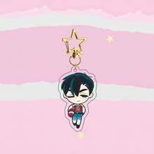 Llavero de acrílico de anime Alien Stage, llavero de personajes de dibujos animados ALNST Ivan Till Mizi Sua con broche de estrella dorada, colgante de estilo de portada de revista retro Y2K para decoración de mochila - Multicolor - Ver 13
