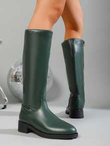 Women's Soft Sole Black Boots, British Style Versatile Ankle Boots, Slimming Foot-Flattering Boots - Green - View 6