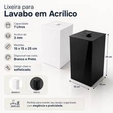 Luxury Acrylic Trash Can 3mm - White - View 4
