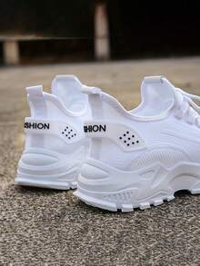 Women's Platform Tennis Shoes Zapatillas: Breathable Mesh Comfy Sneakers, Y2K Non-Slip Casual Footwear, All-Match Women's Tenis - Toàn màu trắng - Xem 4