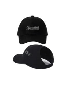 1pc Black Ponytail Baseball Cap With Zodiac Print, Women's Braiding Friendly Hat, Suitable For Daily Wear, Outdoor Sports, Girls Gathering, Summer Sun Protection - Black - View 12
