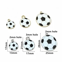 10pcs Soccer Football Charms Enamel Sport Pendants For Necklace Bracelet Earrings DIY Jewelry Making Accessories Findings - Football - View 2
