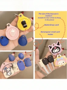 SANRIO Bộ 1 móc khóa/thẻ chìa khóa hoạt hình dễ thương, móc chìa khóa, hộp đựng thẻ ra vào, hộp đựng thẻ cộng đồng cảm biến chống nước, vỏ bảo vệ thang máy, thích hợp cho các dịp lễ, sinh nhật, kỷ niệm, lễ tình nhân, sử dụng hàng ngày, ví, mặt dây chuyền, trang trí ba lô, bộ phụ kiện thiết thực và đáng yêu, quà tặng tiệc tùng, bảo vệ chìa khóa. - Xem 5