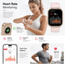 SENBONO Smart Watch For Men & Women With Wireless Calling, Heart Rate & SpO2 Monitor, Multi-Sport Modes, Music & Camera Control, Calculator, DIY Watch Face - View 6
