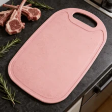 1/2pcs Pink Plastic Cutting Board With Built-In Handle, Lightweight Kitchen Chopping Board, Easy To Carry, Convenient For Daily Use, Hangable, Suitable For Preparing Fruits, Vegetables And Fast Food - View 3