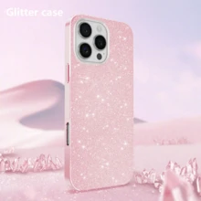 Ốp điện thoại màu hồng lấp lánh, tương thích với iPhone 17 Pro Max/16 Pro Max/15 Pro Max/14 Pro Max/13 Pro Max/12 Pro Max/11 Pro Max/7/8 Plus, phiên bản quốc tế, không phải phiên bản Trung Quốc đại lục. - Hồng - Xem 2