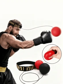 1pc Head-Mounted Boxing Reaction Ball, Combat Fighting Sanda Dodge Training Speed Ball, Adult Stress Relief Magic Ball - Multicolor - View 6