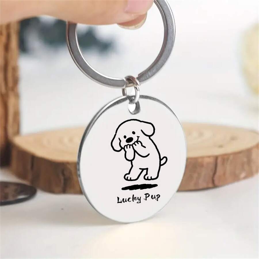 Pet Accessories Pendant Collar Charm, Multi-Functional Stainless Steel Dog Tag/ID Tag, Cute Compact Design, Enhances Pet Image, Easy To Install And Remove, Suitable For Small Pets - Multicolor - View 1