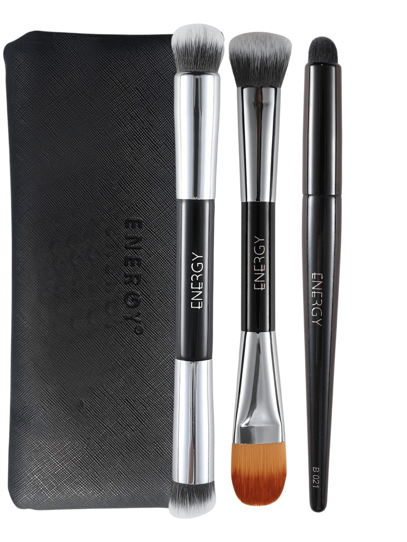 ENERGY Premium Single 2-In-1 Makeup Tool - Dual-Ended Precision Brush For Concealing, Detail Blending, And Spot Setting - Black Handle - Black - View 1