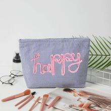 Túi mỹ phẩm vải voan bong bóng tùy chỉnh, túi du lịch, túi đựng đồ vệ sinh cá nhân tên chenille cá nhân hóa, túi đi biển mùa hè, túi đựng đồ trang điểm quà tặng cho bạn gái - Nhiều màu - Xem 64