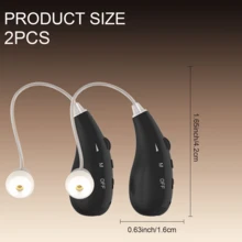 2pcs Rechargeable Ear-Hook Hearing Amplifier, Sound Enhancer With Volume Control, Feedback Cancellation, Suitable For Adults And Elderly, Great Gift - View 3