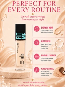 Maybelline 美寶蓮 Soft Matte 防曬粉底液 #110，5/30ml，長效滋養，3合1，自然觸感，霧面無瑕妝效，適合油性肌膚 - 柔霧版110 - 查看 11